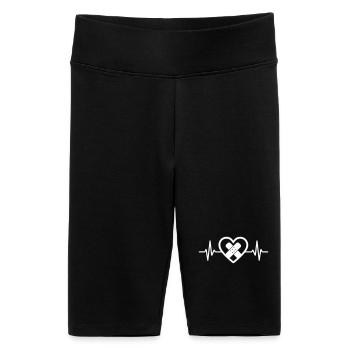 Cœur + Aide-soignant – Super Parent Aide-soignant - Short cycliste taille haute Femme - noir - Devant