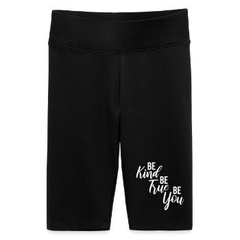 Sois gentil, sois sincère, sois toi-même, un amour de soi inspirant - Short cycliste taille haute Femme - noir - Devant