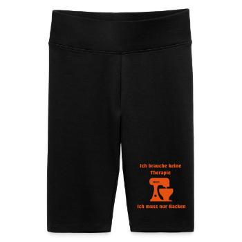 Therapie Backen - Frauen High Waist Bikershorts - Schwarz - Vorne