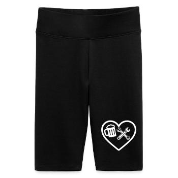 Heart Beer Automechaniker-Humor - Frauen High Waist Bikershorts - Schwarz - Vorne