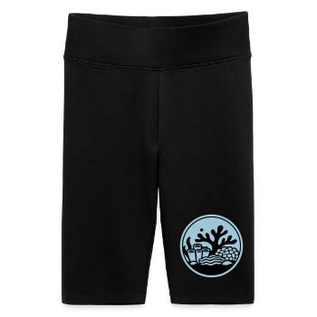 Symbole corallien Océan récif corallien - Short cycliste taille haute Femme - noir - Devant
