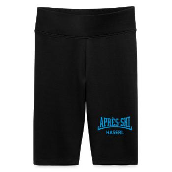 Après-Ski Haserl (Skihase / Konkav / Blue) - Frauen High Waist Bikershorts - Schwarz - Vorne