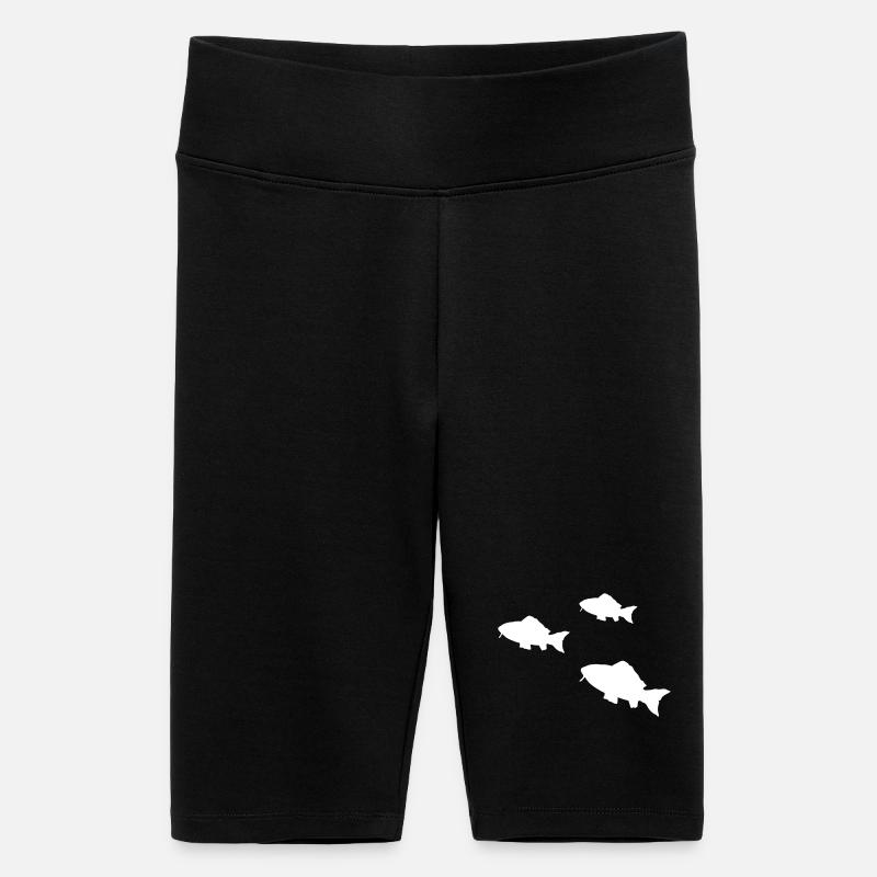 Silhouette dei pesci tropicali dei Pesci - Pantaloncini ciclista a vita alta da donna - nero