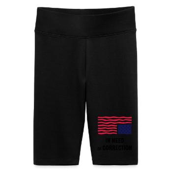 À corriger (drapeau américain à l’envers) - Short cycliste taille haute Femme - noir - Devant