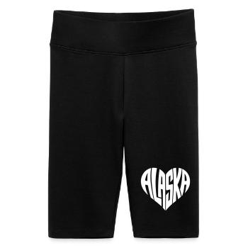 Alaska, États-Unis Lettrage cœur angulaire - Short cycliste taille haute Femme - noir - Devant