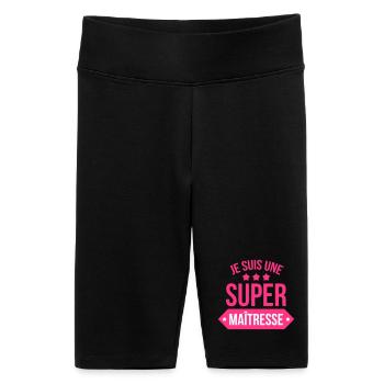 Super Maîtresse : L'Héroïne de l'École Primaire ! - Short cycliste taille haute Femme - noir - Devant