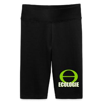 Sigle Ecologie Minimaliste Vert - Short cycliste taille haute Femme - noir - Devant
