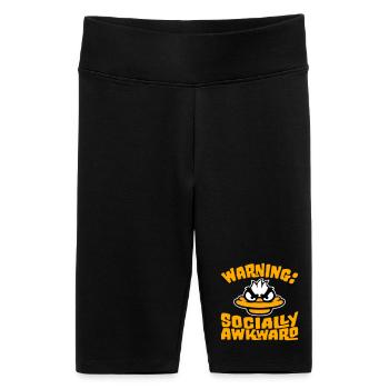 Duck Warning Socially awkward Socially awkward - Women's High-waist bike Shorts - black - Front
