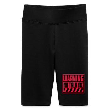 Pas de discours introverti antisocial drôle - Short cycliste taille haute Femme - noir - Devant