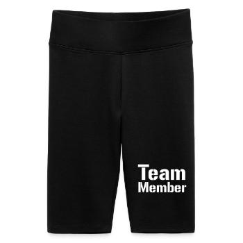 Teammitglied Typo Kollektion - Frauen High Waist Bikershorts - Schwarz - Vorne