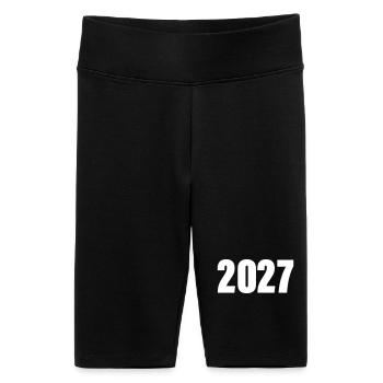 2027_zahl- - Women's High-waist bike Shorts - black - Front
