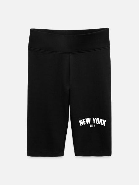 new york shirt - Frauen High Waist Bikershorts - Schwarz
