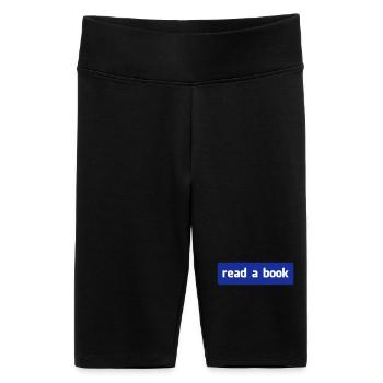 Lies ein Buch – Literature Lover - Frauen High Waist Bikershorts - Schwarz - Vorne