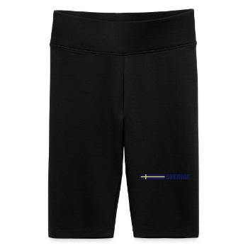 Drapeau Suédois de Sverige - Short cycliste taille haute Femme - noir - Devant