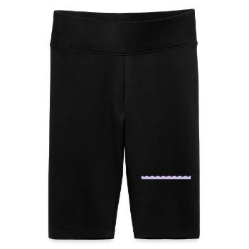 pink ornamental edge - Women's High-waist bike Shorts - black - Front