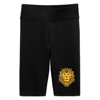 Löwe Tribal – Kraftvolles Wappentier-Design - Frauen High Waist Bikershorts - Schwarz - Vorne