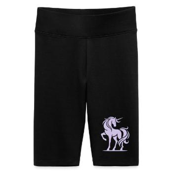 Pink Unicorn Silhouette - Women's High-waist bike Shorts - black - Front