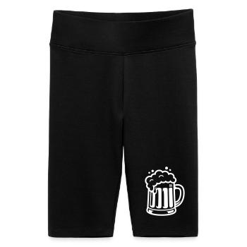 Bière Mug, Bière Comique - Short cycliste taille haute Femme - noir - Devant