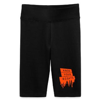 Know Your Rights Aktivismus Gerechtigkeit Freiheit - Frauen High Waist Bikershorts - Schwarz - Vorne