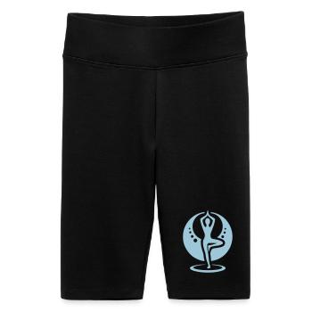 Silhouette yogique en cercle - Short cycliste taille haute Femme - noir - Devant