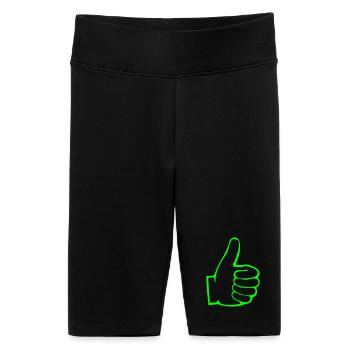 Neon Daumen Hoch Outline - Frauen High Waist Bikershorts - Schwarz - Vorne