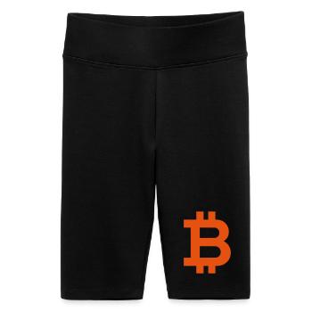 Bitcoin orange - Short cycliste taille haute Femme - noir - Devant