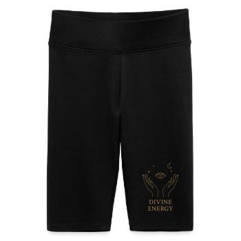 Art de lignes d’énergie divine - Short cycliste taille haute Femme - noir - Devant