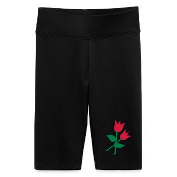 Tulipes - Short cycliste taille haute Femme - noir - Devant