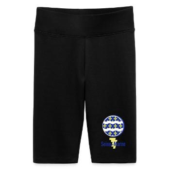 Logo Seine et Marne 77 - Women's High-waist bike Shorts - black - Front