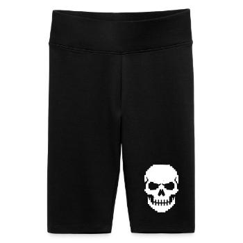 Mâchoire de Crâne Pixel 8-Bit - Short cycliste taille haute Femme - noir - Devant