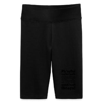 Cthulhu Fhtagn Lovecraft Spruch - Frauen High Waist Bikershorts - Schwarz - Vorne