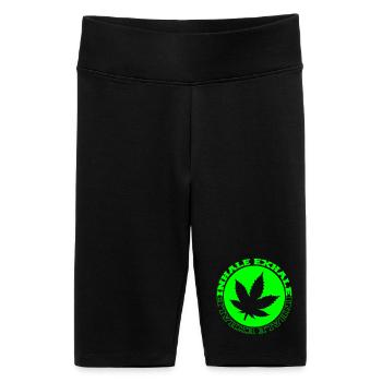 Cercle du cannabis - Short cycliste taille haute Femme - noir - Devant
