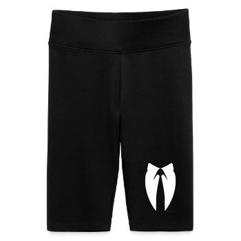 Anon Anzug Kragen Hacker Maske Shirt - Frauen High Waist Bikershorts - Schwarz - Vorne