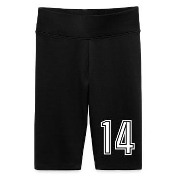14 - Frauen High Waist Bikershorts - Schwarz - Vorne
