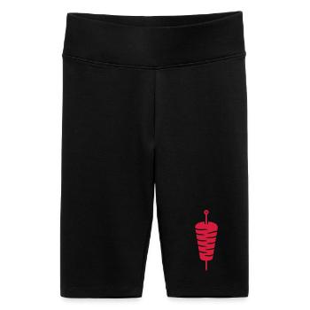 Doner Kebab Skewer Icon - Women's High-waist bike Shorts - black - Front