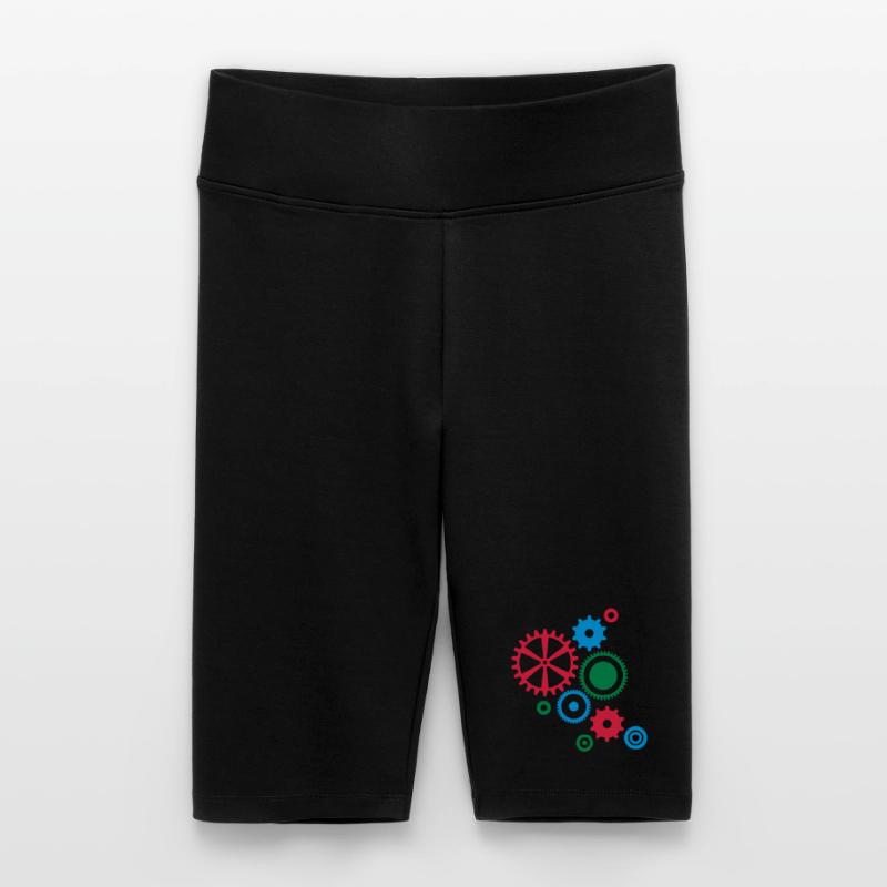 neuf roues d'engrenage dans différentes couleurs Short cycliste taille haute Femme