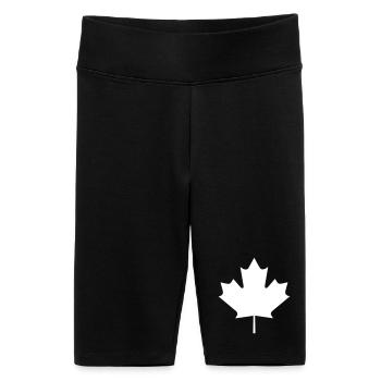 Une feuille d'érable - Short cycliste taille haute Femme - noir - Devant