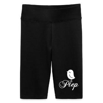 Sparrow Beep – Beeping Bird Cartoon Motif - Women's High-waist bike Shorts - black - Front