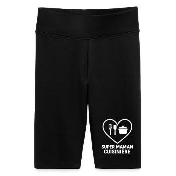 Super Cook Mom – Coeur cuisine - Women's High-waist bike Shorts - black - Front