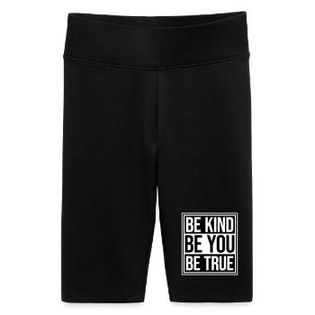 Sois gentil, sois sincère, sois toi-même, un amour de soi inspirant - Short cycliste taille haute Femme - noir - Devant