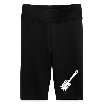 Klobürste Icon WC Putzen Vektor - Frauen High Waist Bikershorts - Schwarz - Vorne
