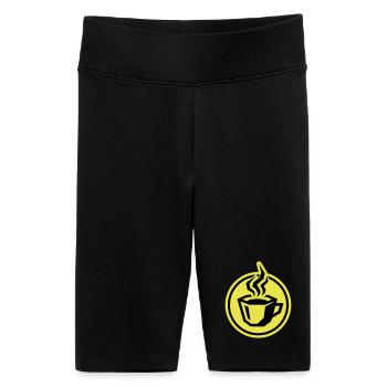 kaffee symbol - Frauen High Waist Bikershorts - Schwarz - Vorne