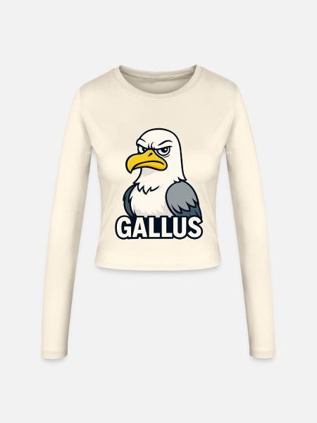 Kühner Adler Maskottchen Illustration - Frauen Slim Fit Langarmshirt - Creme