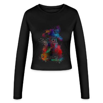 Art du sport automobile #motor #sport - Manches longues slim fit Femme - noir - Devant - AI Model Female 172 light (172cm)