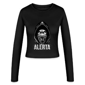 Alerta 161 | Activist statement - Women's Slim Fit Longsleeve - black - Front - AI Model Female 172 light (172cm)
