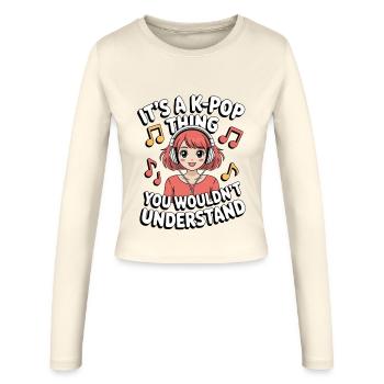 K-Pop Chose Drôle Corée Musique Anime - Manches longues slim fit Femme - crème - Devant - AI Model Female 172 light (172cm)