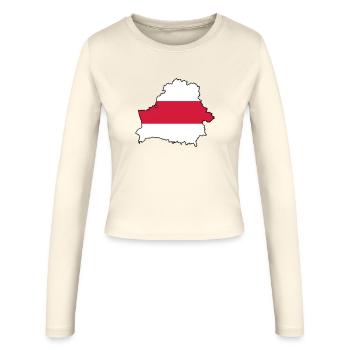 Silhouette of Belarus - Women's Slim Fit Longsleeve - creme - Front - AI Model Female 172 light (172cm)