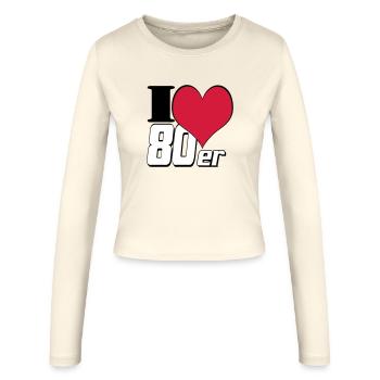 des années 80 Party Retro Fun , Chemise de fête à thème des années 80 (25) - Manches longues slim fit Femme - crème - Devant - AI Model Female 172 light (172cm)