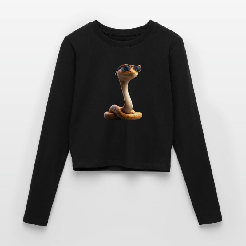 serpent, python, cobra, serpent à sonnettes, serpents Manches longues slim fit Femme