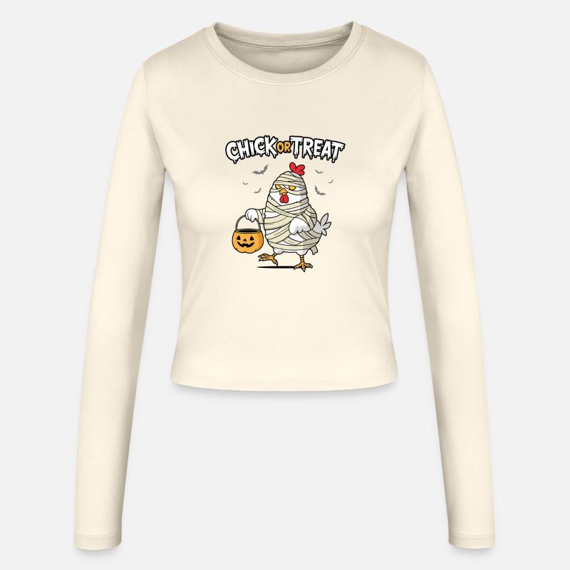 Küken oder Leckerli - Frauen Slim Fit Langarmshirt - Creme